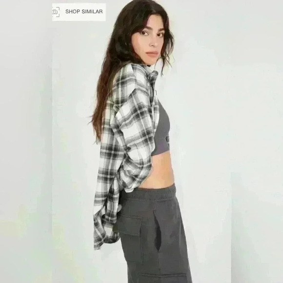 GARAGE Dylan Button Up Plaid Flannel shirt size medium large - Picture 5 of 6